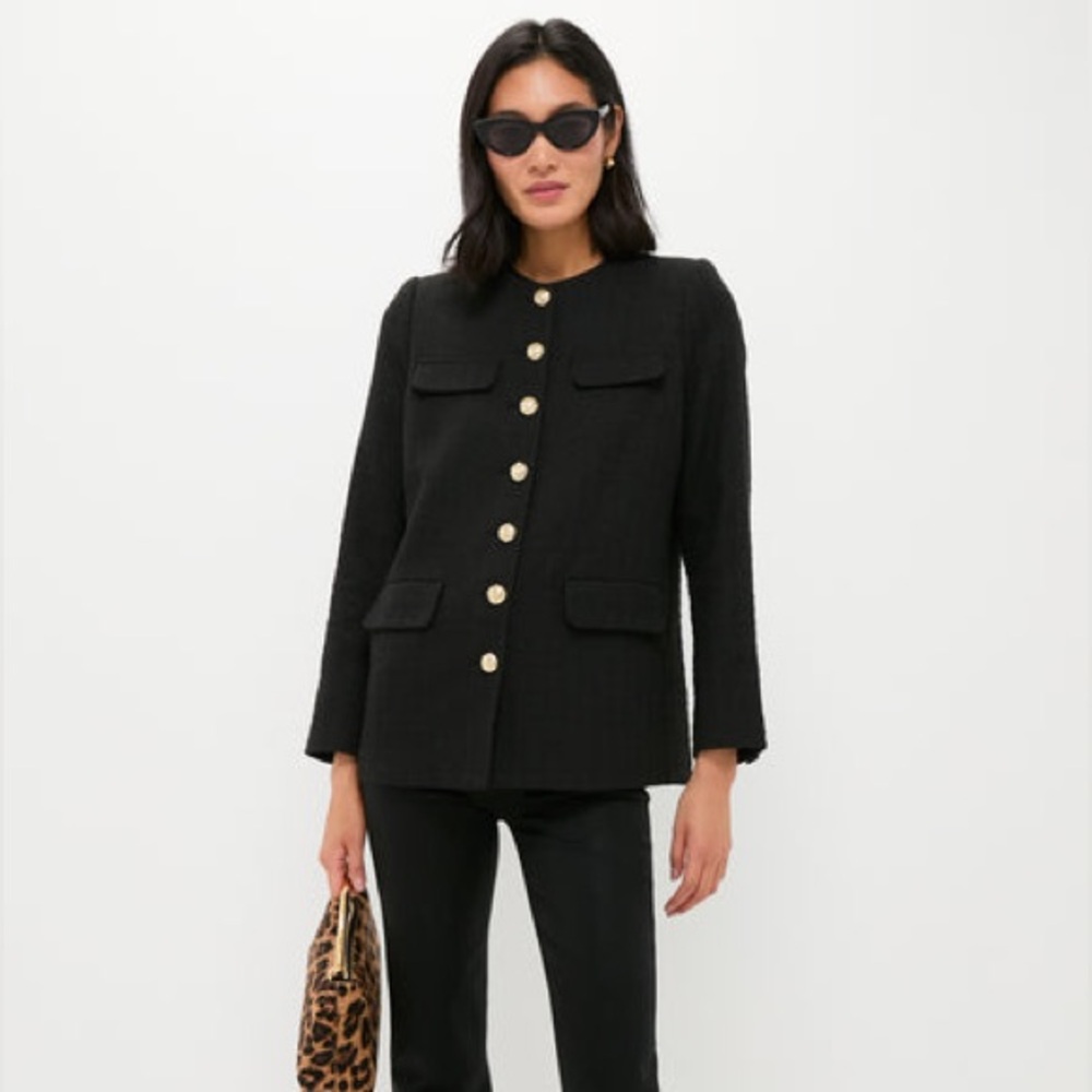 NWT POMANDER PLACE Black Tweed Jennings Jacket Small Black Tuckernuck 5941